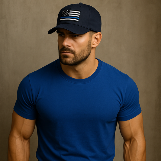 FLEX-FIT- AMERICAN FLAG W/ BLUE STRIPE