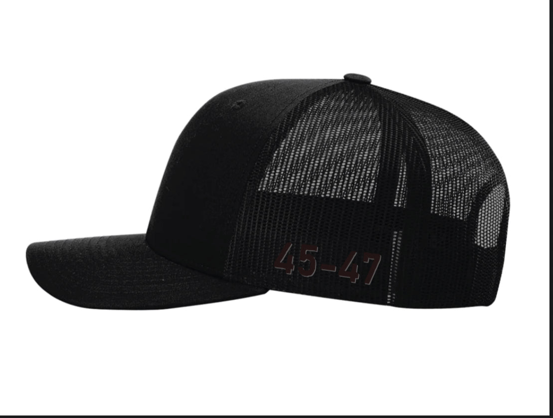 TRUCKER - AMERICAN Flag Blackout Hat