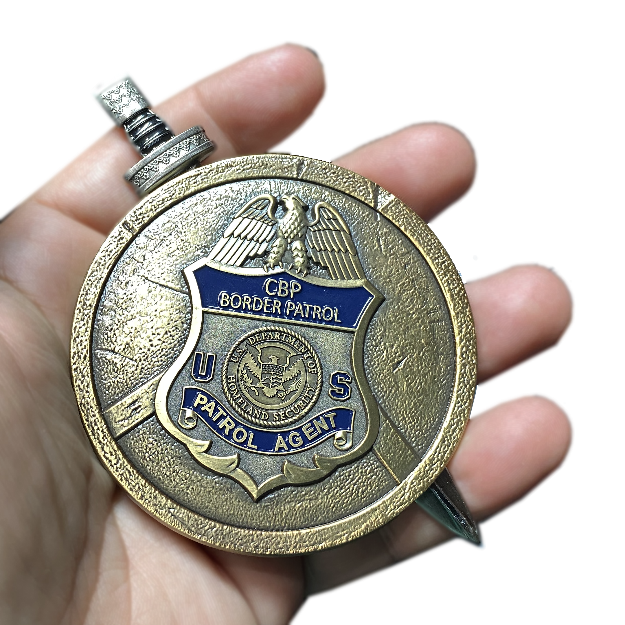CL14-08 Border Patrol Agent CBP Honor First Shield with removable Sword Challenge Coin Set BPA