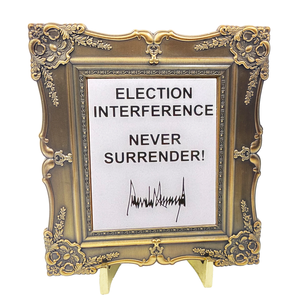 EL10-002 Large President Donald J. Trump Mugshot photo frame challenge coin MAGA No Surrender