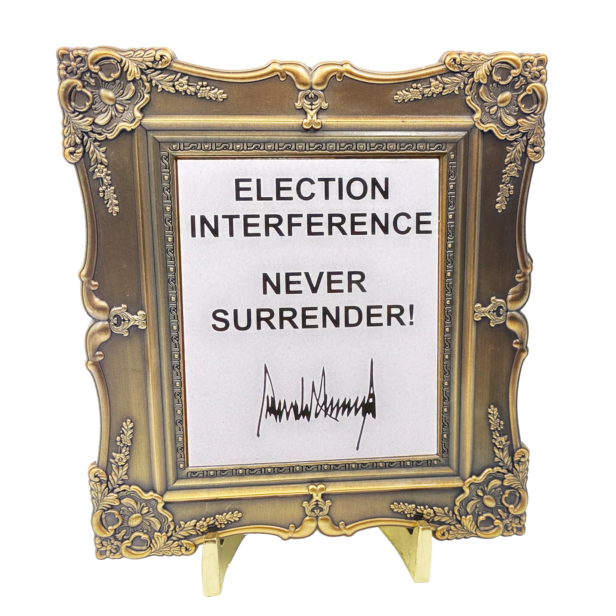 EL10-002 Large President Donald J. Trump Mugshot photo frame challenge coin MAGA No Surrender